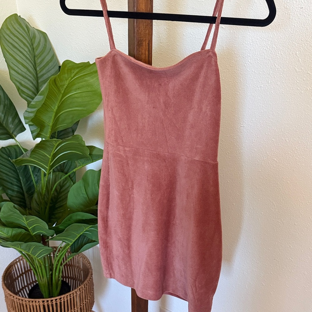 Pink Suede/cuordoroy Mini Dress
